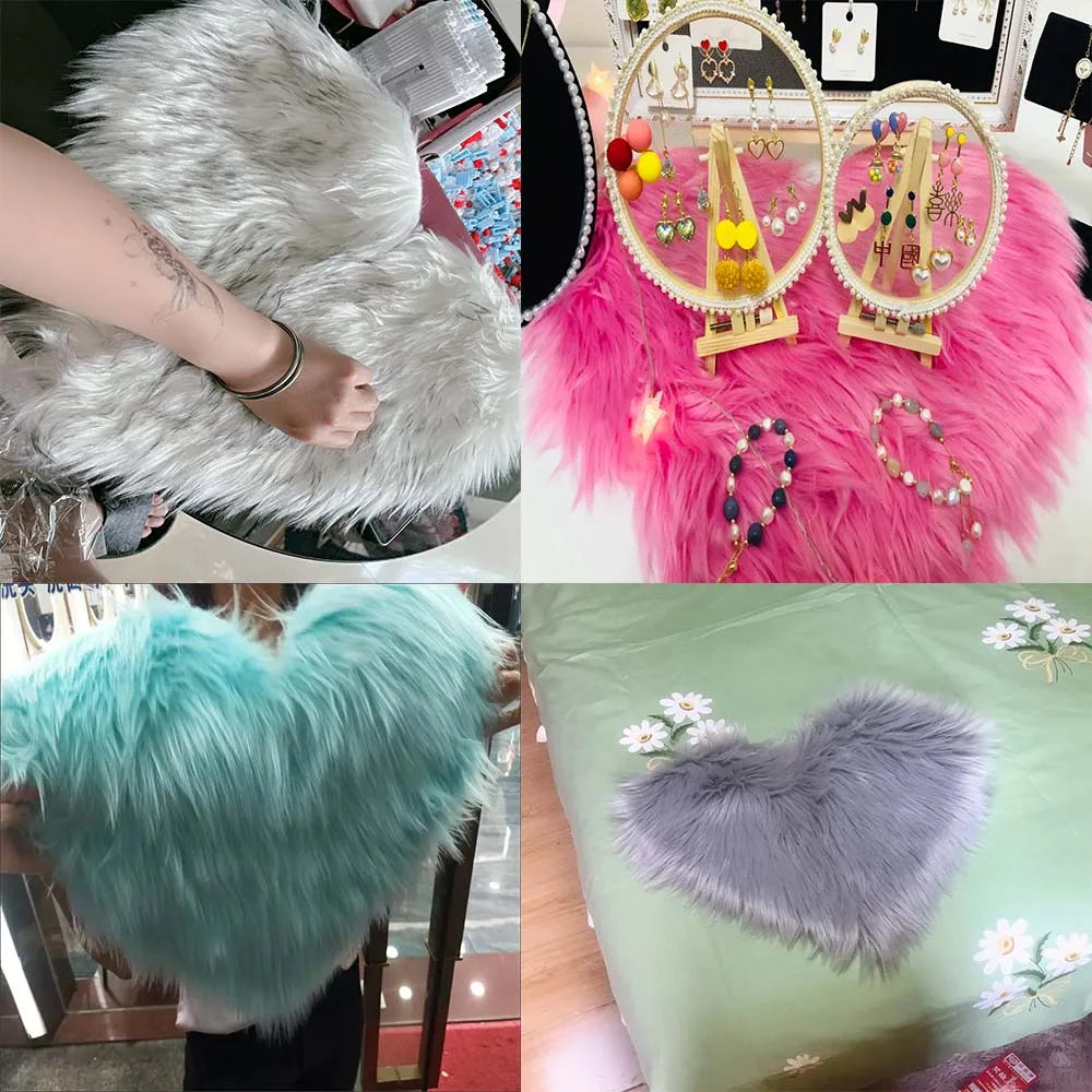Carpet In The Living Room Large Rugs Plush Heart Shaped Non-Slip Bedrooom Modern Carpet Furry Floor Mat Children's Room Decor