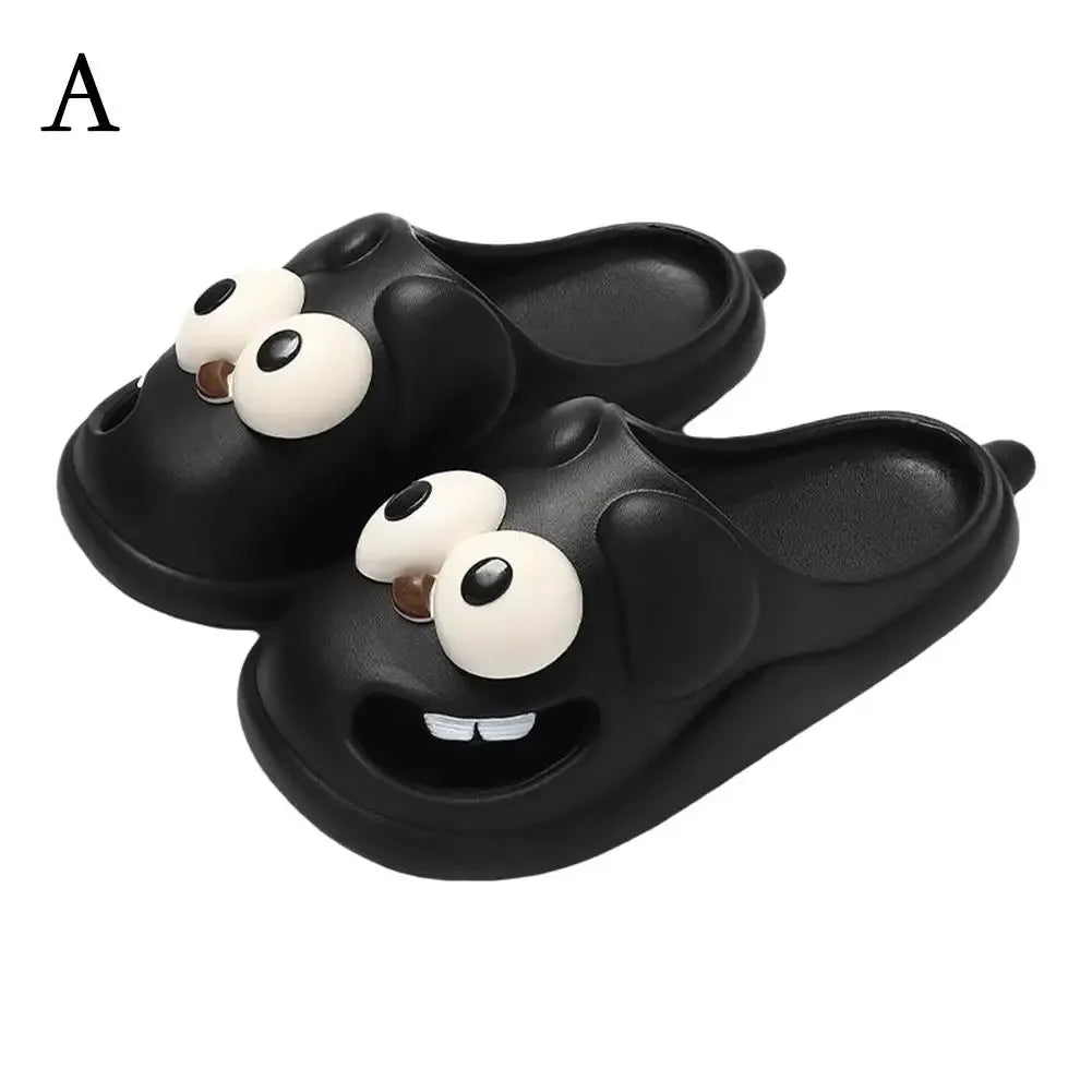 Funny Cartoon Dog Slippers Women Summer 2024 New Hollow Out Thick Sole Anti-slip PVC Slippers Shoes for Women Zapatos De Mujer