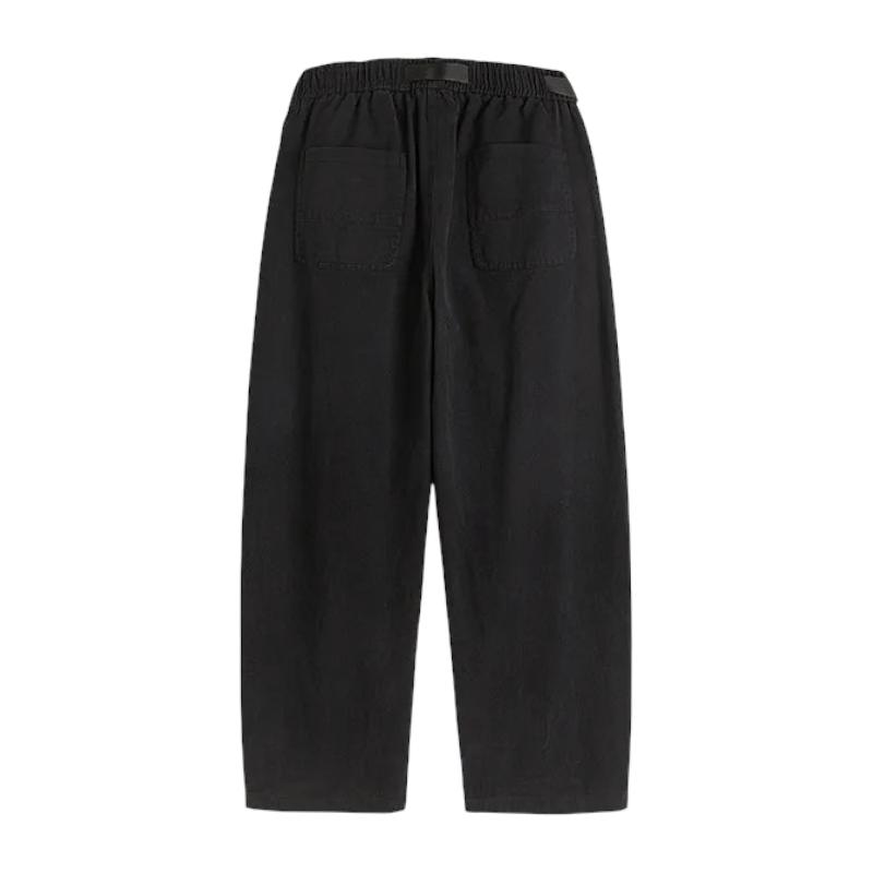 Web belt elastic waist pant with detachable pocket