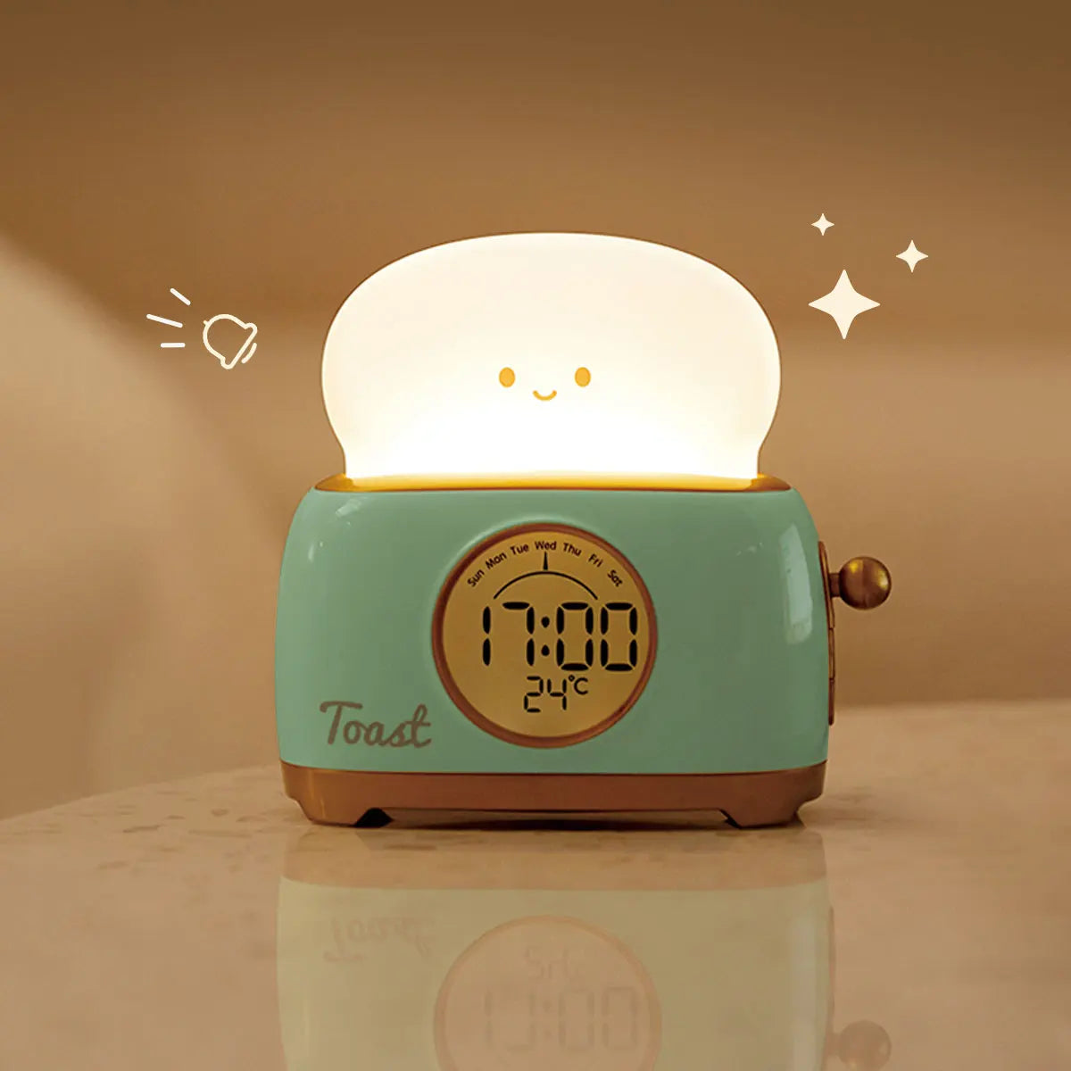 Night Lights Alarm Clock Wake Up LED Nightlight Creative Bedsides Desk Lamp Indoor Lighting Timing USB Dimmable Light Kids Gifts