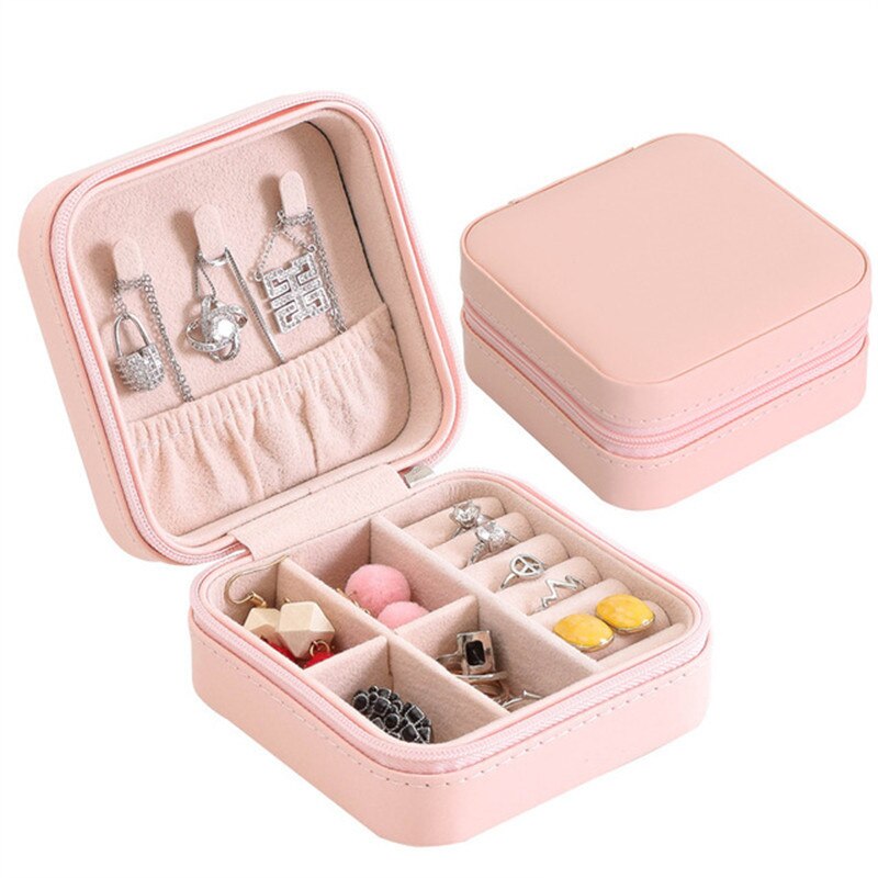 High Quality Jewelry Box Organizer Storage Leather Holder Earrings Ring Necklace Case Protable Jewel Packaging For Gift Display