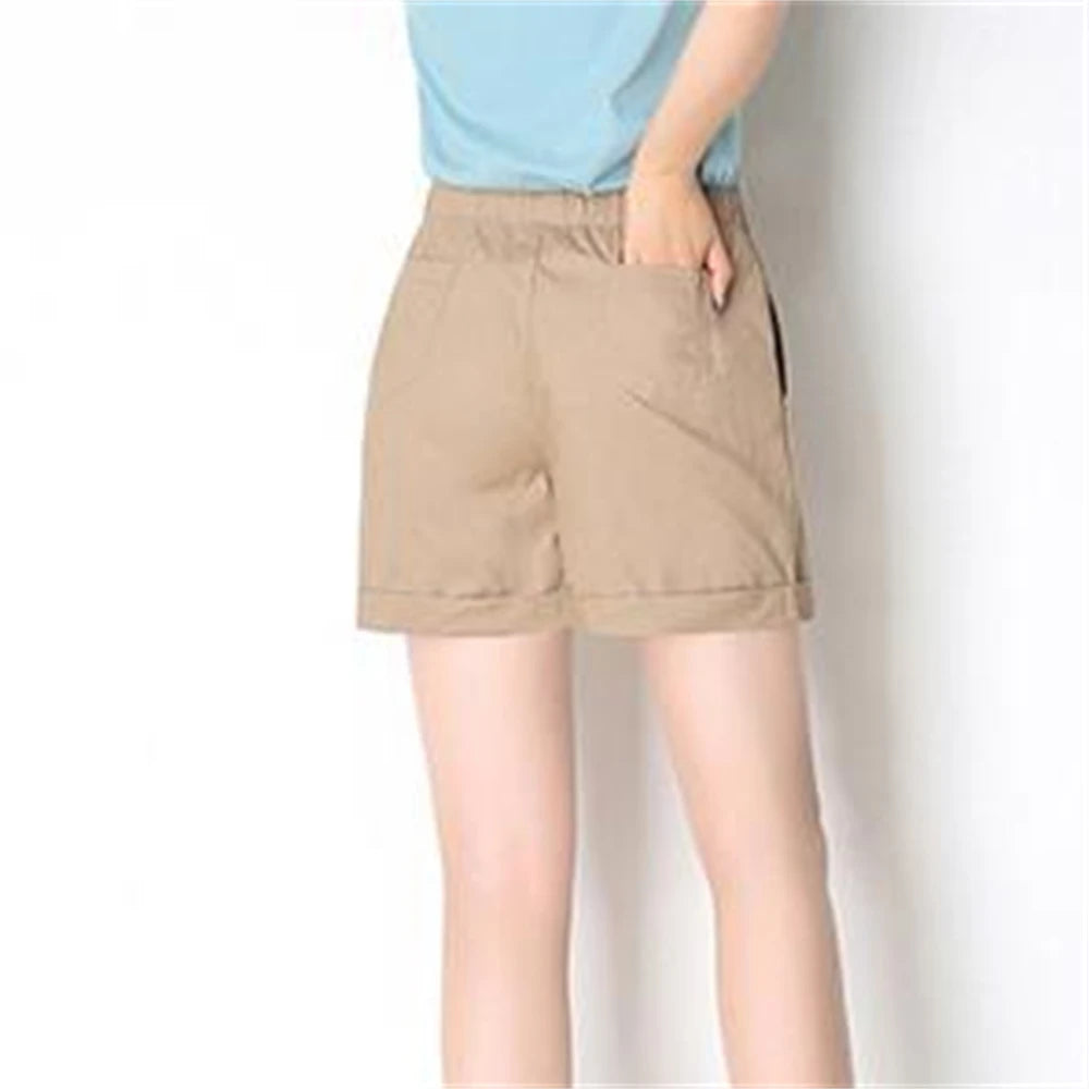 2024 Summer Fashionable Biker Short Candy Color  Beach 100% Cotton Shorts Women Loose Female Short Pants Breechcloth Scanties