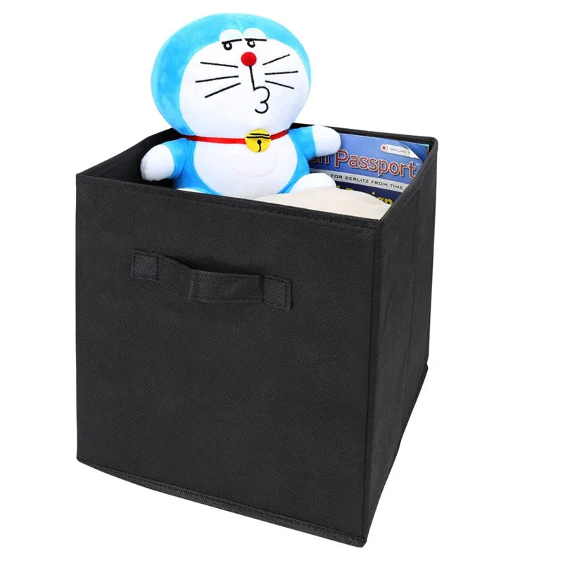 Foldable Fabric Storage box Cube Bins Cloth Organizer storage Baskets Folding Nursery Closet Drawer Features Dual Handles