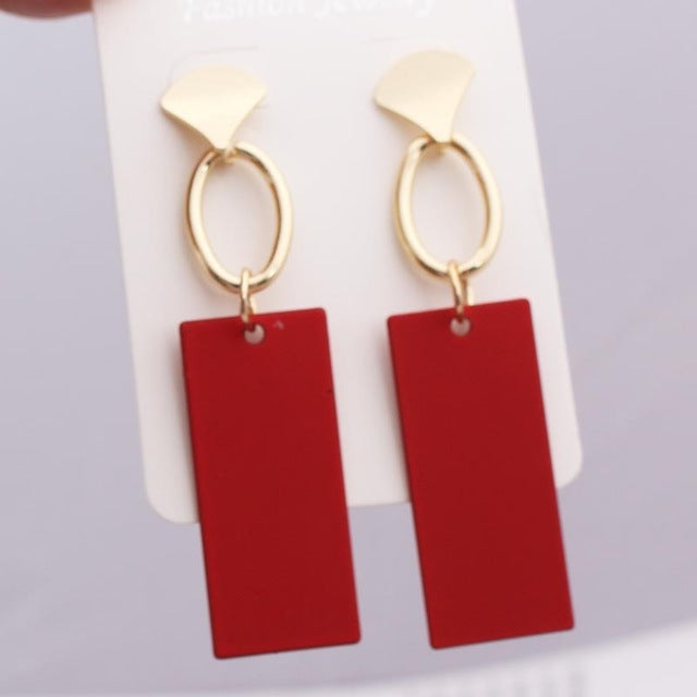 2019 Retro Vintage Statement Earrings White Geometric Long Dangle Earrings for Women Wedding Party Christmas Gift Wholesale