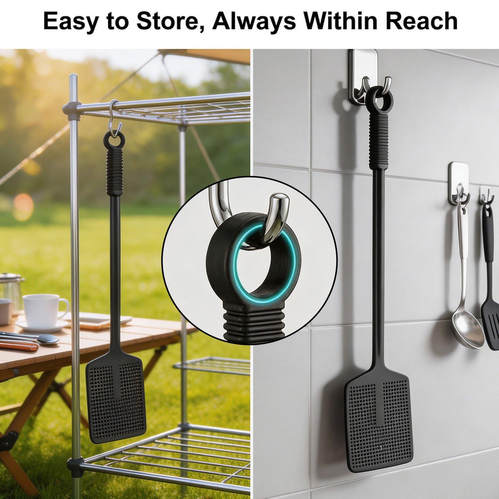 Fly Swatter, Indoor Outdoor Use, Flexible Thick Handle, Large Durable Swat Head, PP Material, Lightweight & Quiet