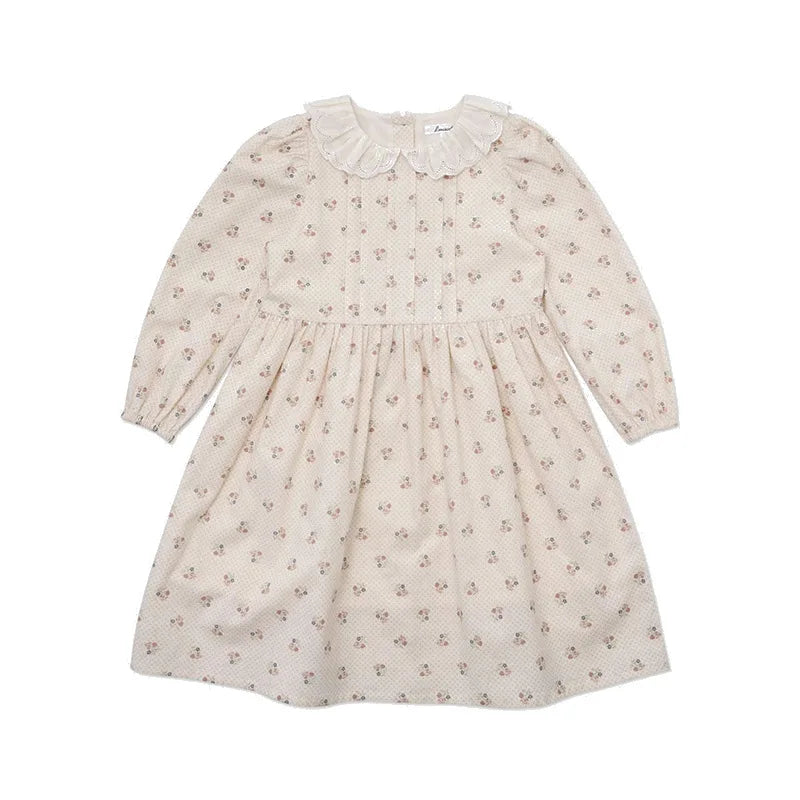 Girls Dress 2024 Autumn Printing Fashion Children Dress Cotton Thickened Warm Girls Jacket Cardigan Jumper Children's Clothing