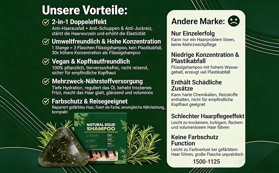 Yoracare Korean Scalp Revival Bar, 2026 Yoracare Rosmarin & Aminosäuren stärkender Anti-Verdünnungs-Shampoo-Riegel, feuchtigkeitsspendende und kopfhautfreundliche Kräuterpflege 80g