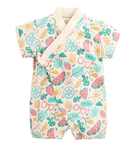 Summer Baby Clothes Kids Kimono Japanese Style Romper Girls Jumpsuit Retro Bathrobe Uniform Bebes Pajamas Formal Clothes