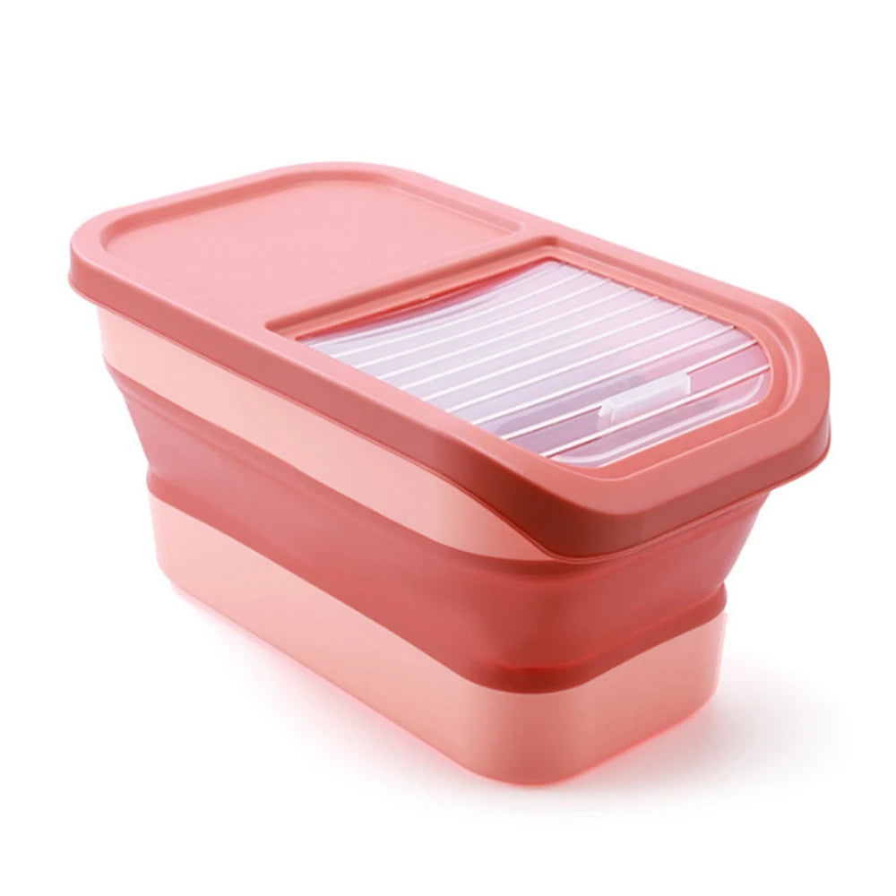 13/33LB Collapsible Cat Dog Food Storage Container Dry Cat Food Box With Lids Airtight Sealing Kitchen Grain Rice Storage Boxes