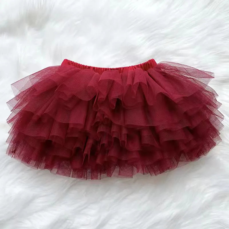 Fashion Girls Tutu Super Fluffy 6 Layers Petticoat Princess Ballet Dance Tutu Skirt Kids Cake Skirt Chritsmas Children Clothes
