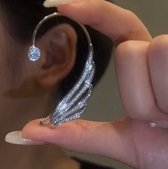 Pair of swan wing ear cuffs