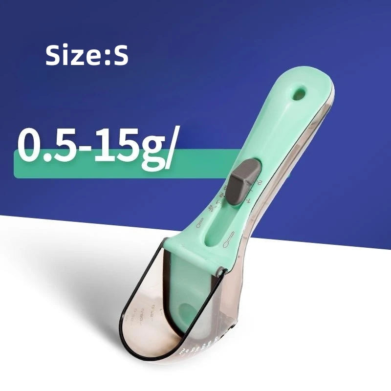 Adjustable Pet Metering Spoon with Plastic Measuring Pet Scoops Cups for Pet  Accessories Cat Food Spoon Dog Food Gram Spoon