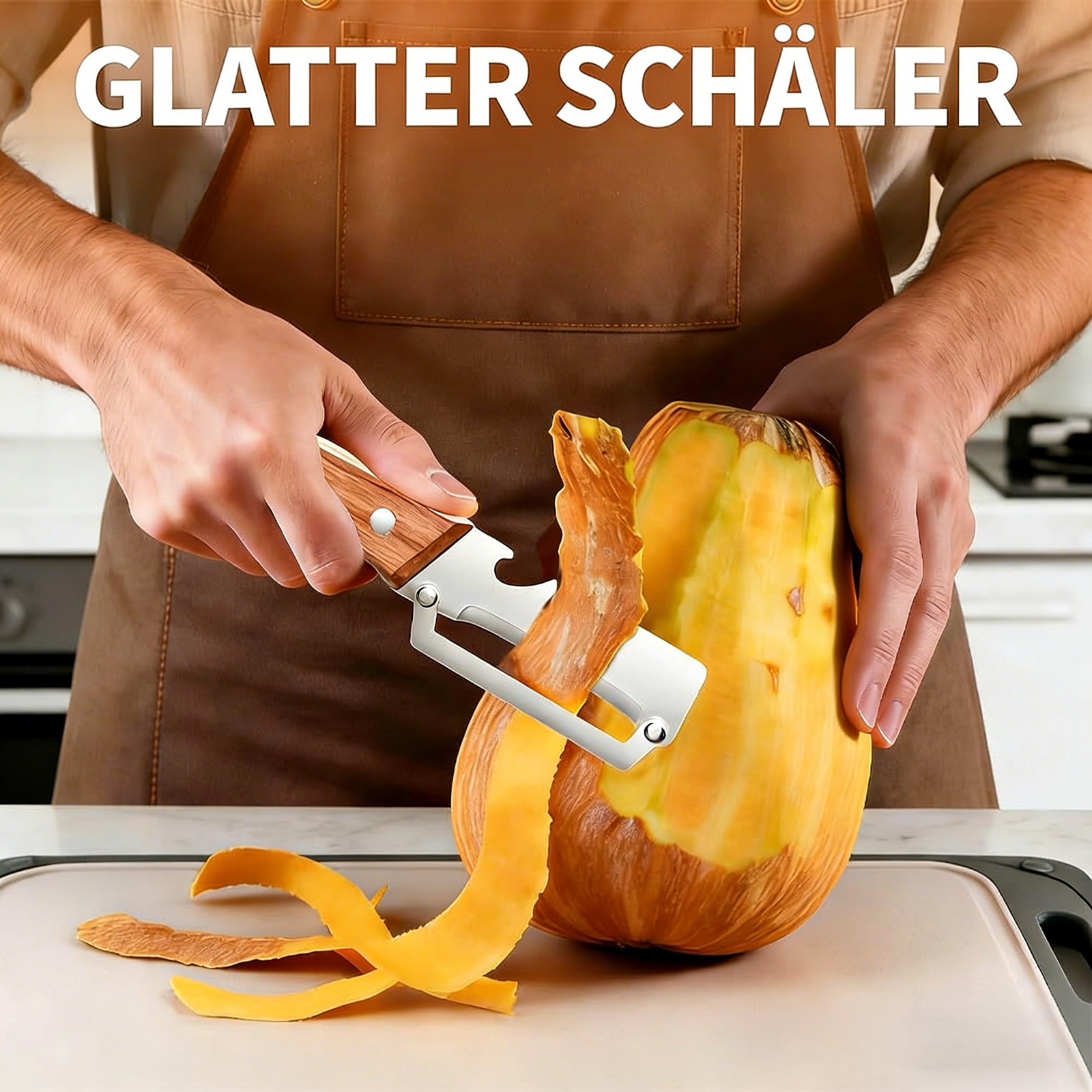 2026 Multifunktionaler Gemüseschäler, 2 in 1 Sparschäler mit Holzgriff und Ergonomischem Holzgriff – Müheloses Schälen von Kartoffeln, Äpfeln, Karotten
