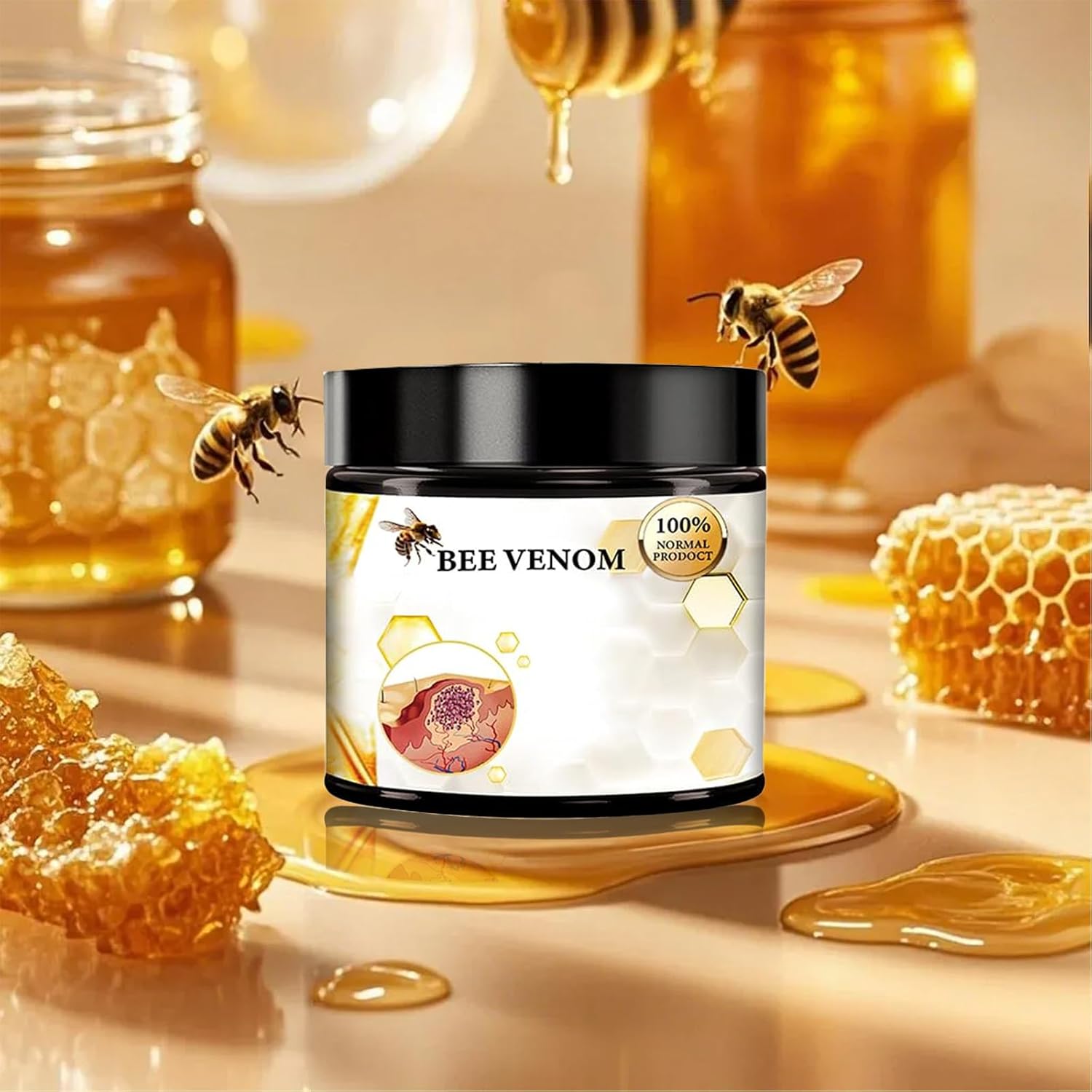 Bee Venom Cream Canada, Bee Venom Skin Treatment Cream, Botanic Hydration Serum for All Skin Types, 60 Ml (1pcs)