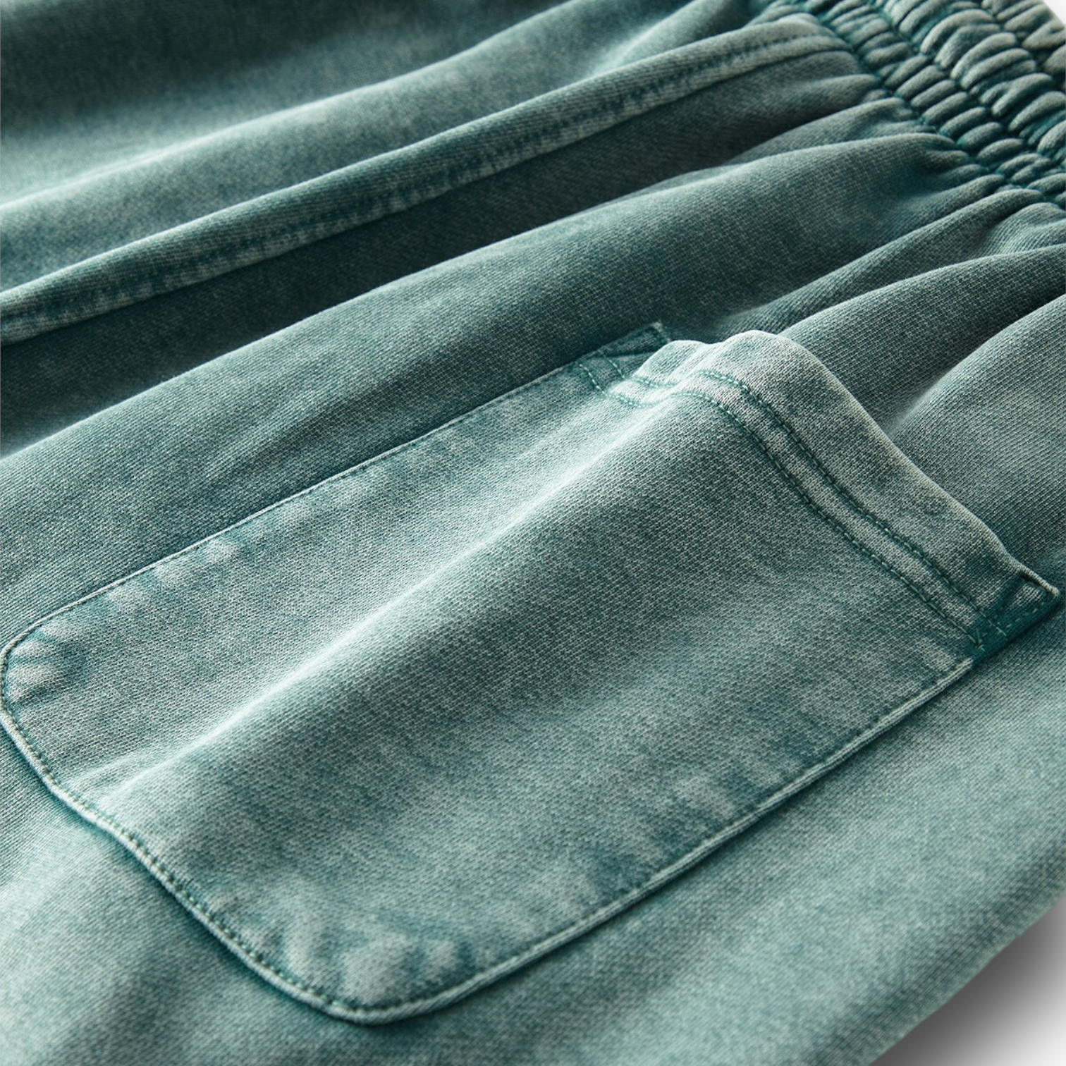 Baggy fit heavy cotton french terry wax dyed sweatpant