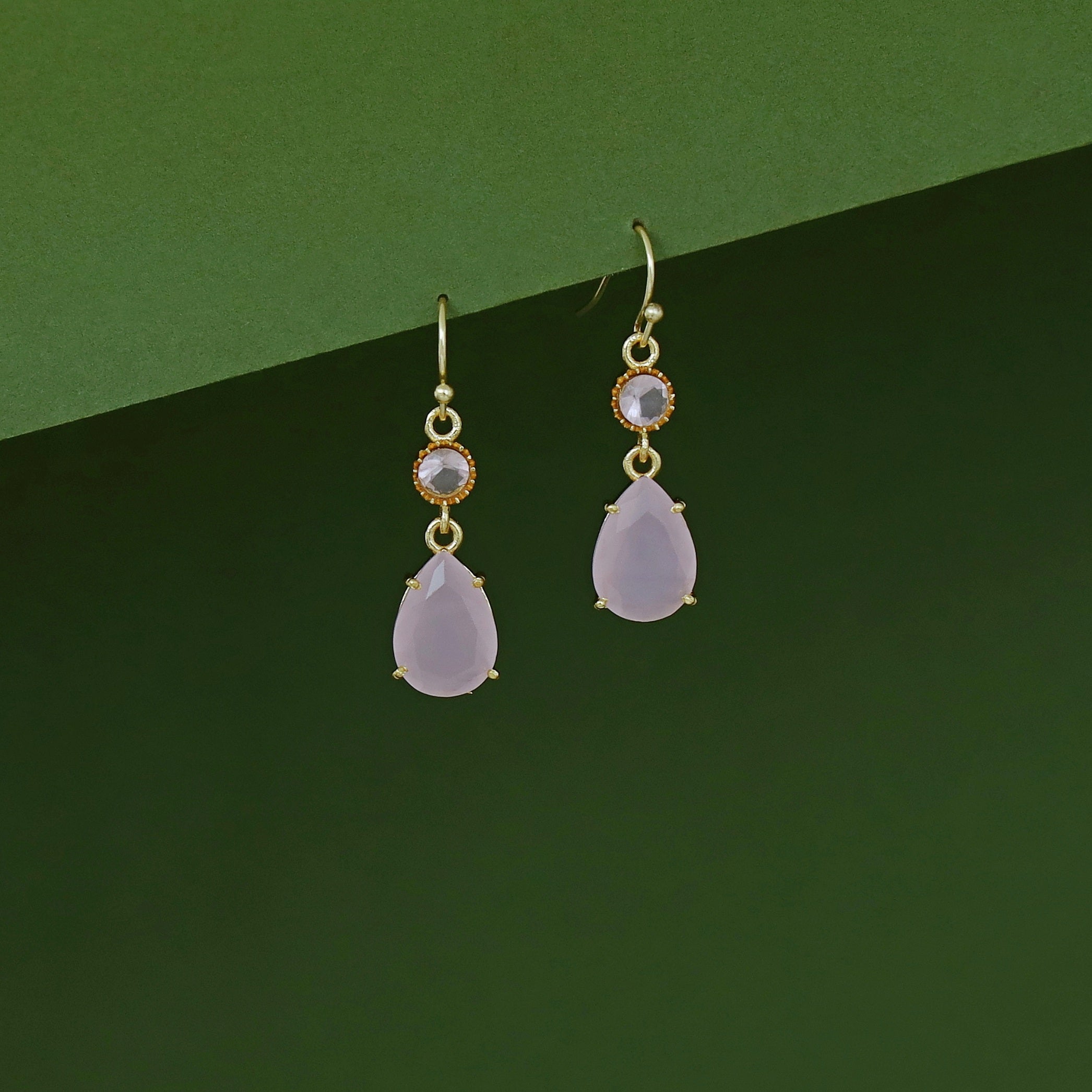 Viona Golden Glossy Stone Drop