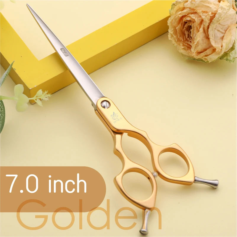 Fenice 6.5/7.0 inch Dog Professional Dog Grooming Straight Cutting Shears JP440C Stainless Steel with High Quality Alloy Handle