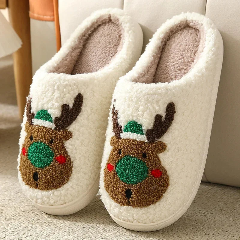 Women Fluffy Fur Plush Slippers Blue Evil eyes Women's Home Slippers Funny Cute Slippers Non Slip Winter Shoes for Women Men