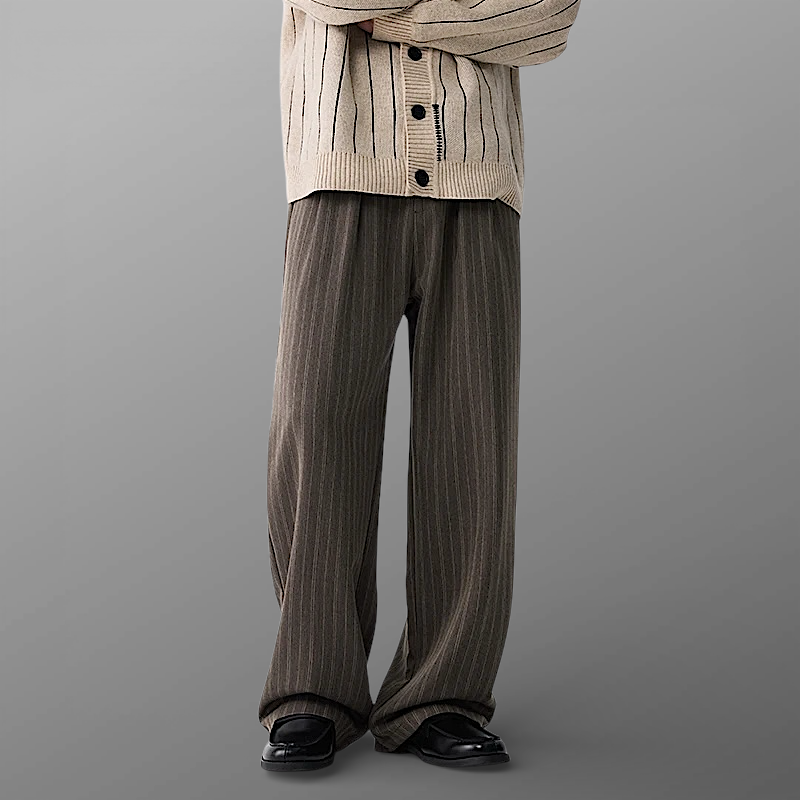 Pinstripe pleated pants