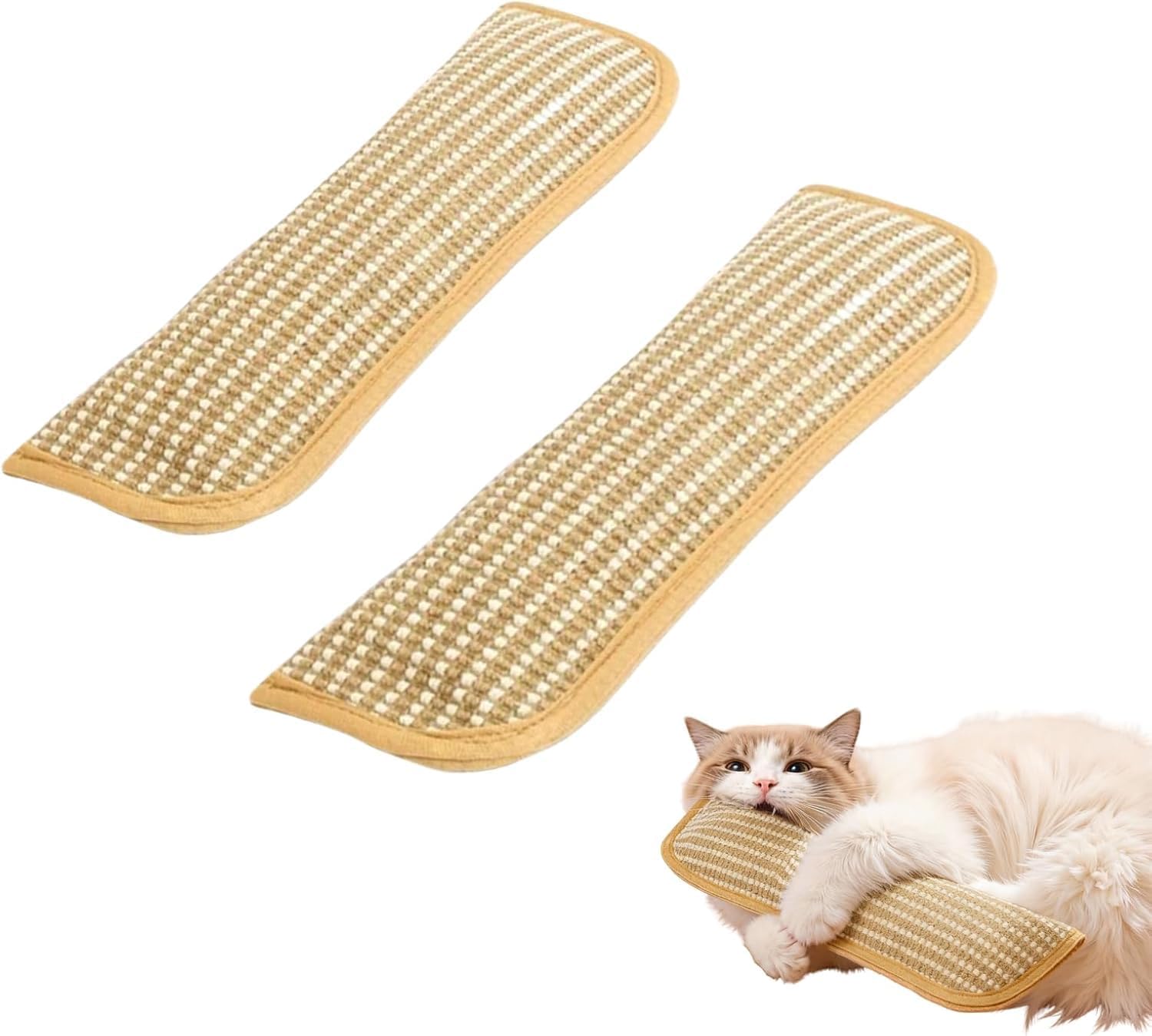 kyno 100% Catnip Toys for Cats, Natural Cat Pillow Toys 3 in 1, Sisal Scratching Pad, Bite Resistant Kitten Teething Toys, Interactive Cat Nip Kicker Toys for Anxiety Relief