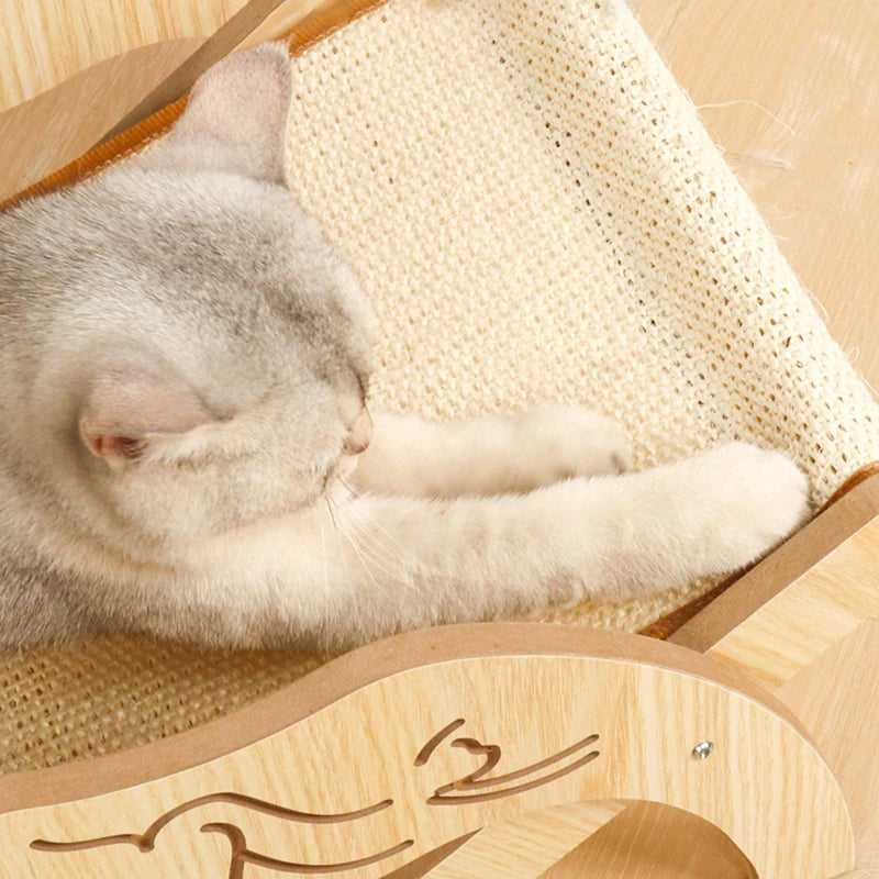 Wooden Cat Scratcher Board Adjustable Cat Recliner Sisal Cat Sleeping Bed Nest Beach Comfort kitten Sofa Cat Accessories 2024