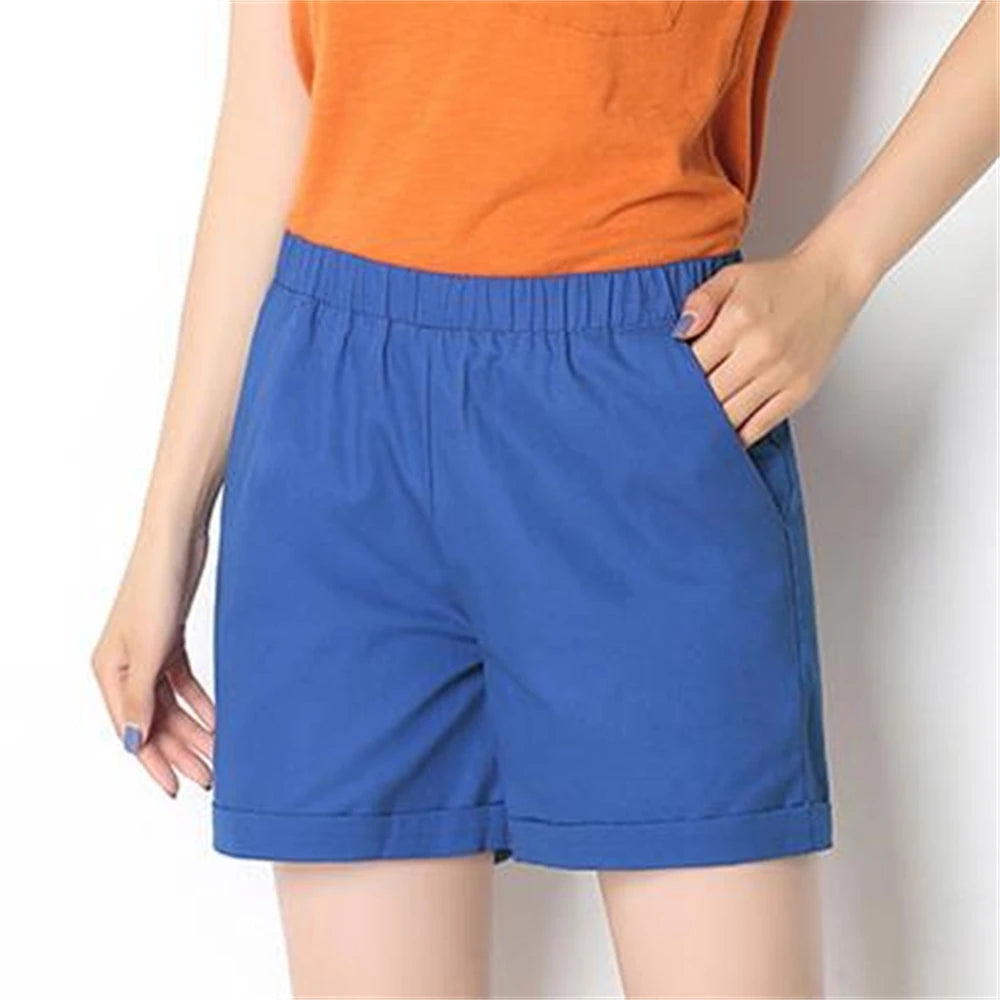 2024 Summer Fashionable Biker Short Candy Color  Beach 100% Cotton Shorts Women Loose Female Short Pants Breechcloth Scanties