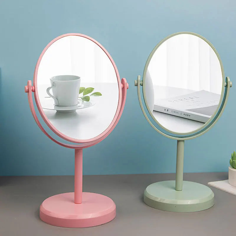 Desktop Makeup Mirror Girls' Dressing Table Stand Mirror Single-Sided Rotatable Vanity Mirror Exquisite Charm Women's Gift