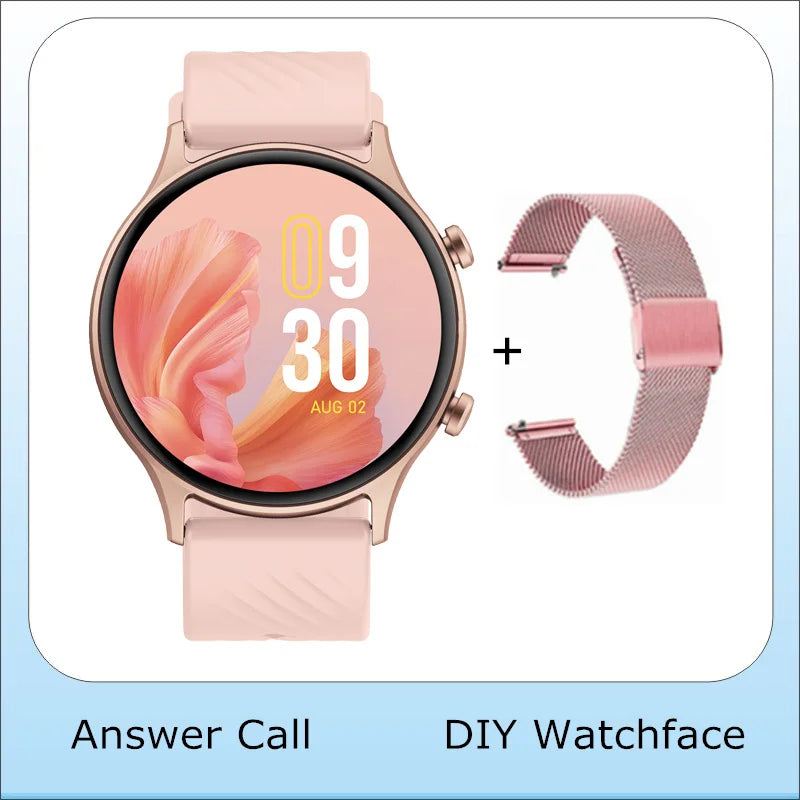 Smart Watch Korean Woman Girls Smartwatch 2023 Bluetooth Call Voice Assistant Whatsapp Notification Blood Pressure Bracelet