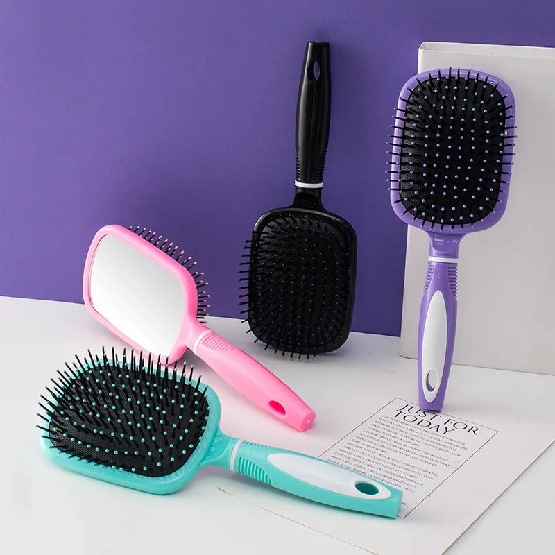 Hot Sale New Design Detangling Hair Brush with Mirror for Women Makeup Tool Scalp Massage Hairbrush Anti-Static Cushion Comb