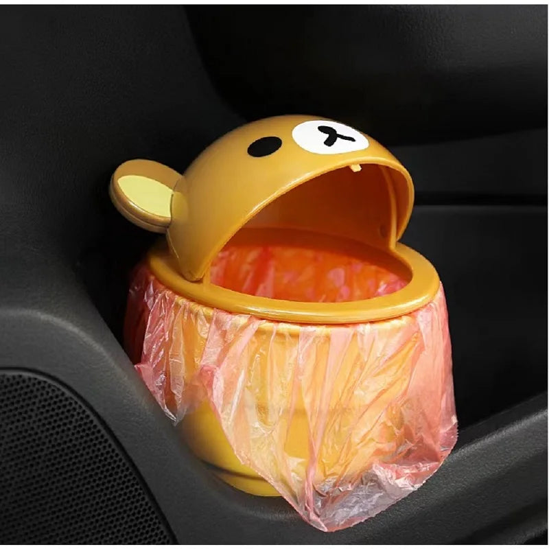 Mini Cartoon Car Trash Cans Car Storage Debris Barrels Garbage Dust Holder Rubbish Cases Bin Waste Organizer Desktop Trash Can