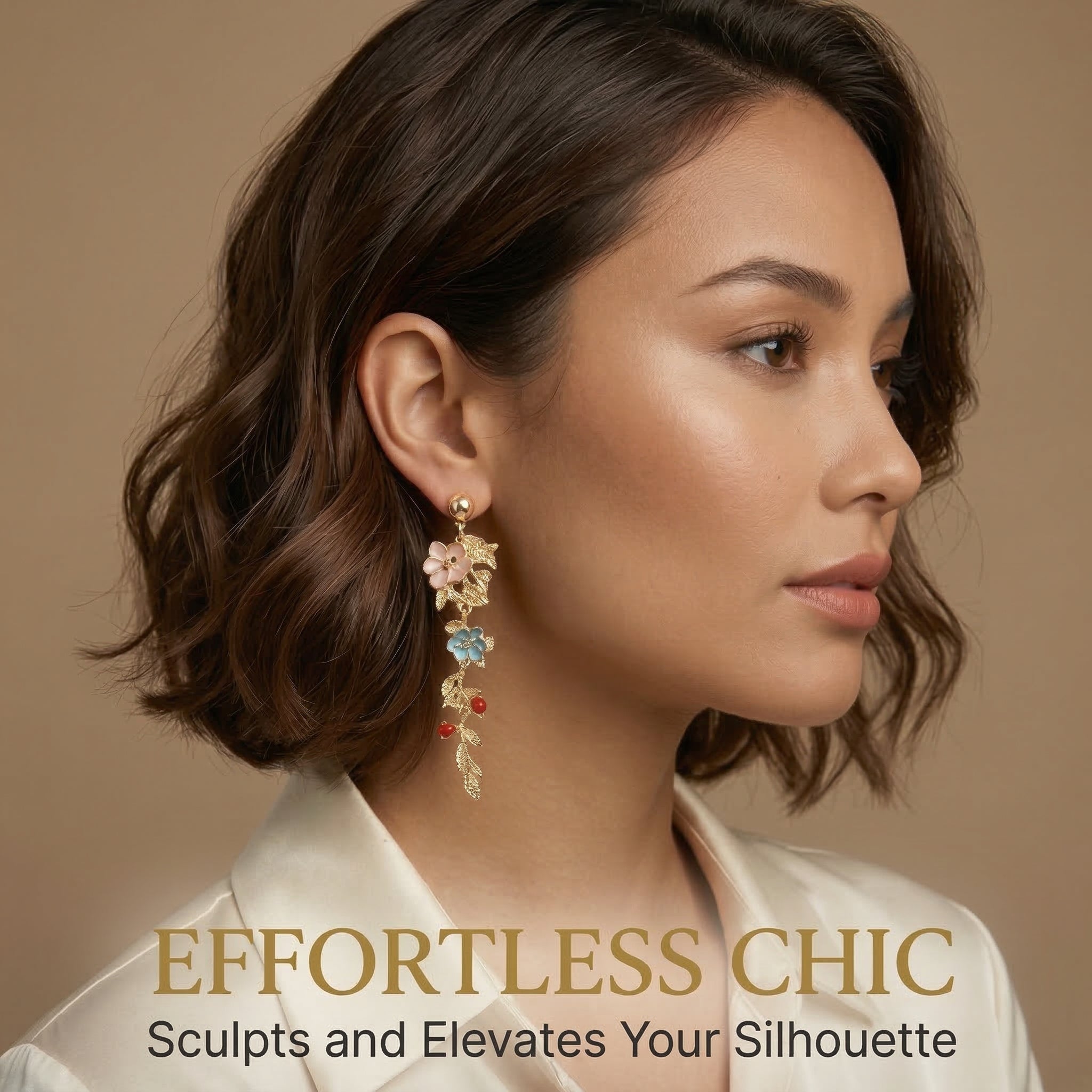 Vintage Floral Drop Earrings