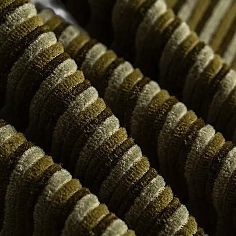 Wide wale striped corduroy with barrel leg