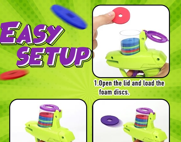 Fun Battle Flying Disc Gun Shooting Toy Set