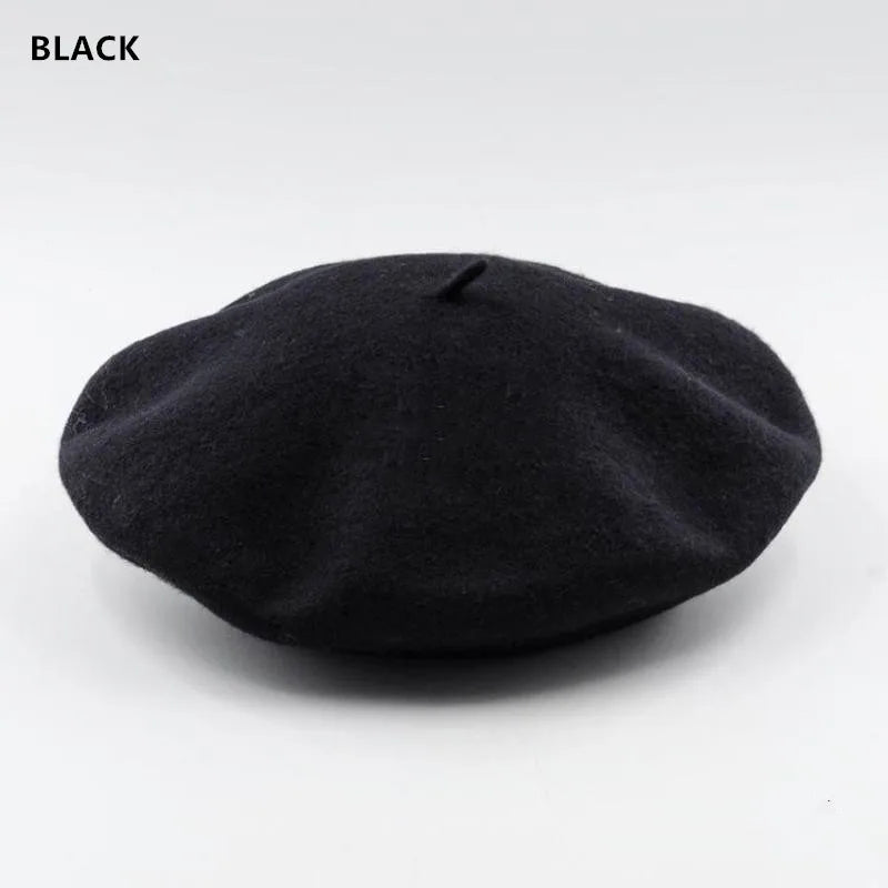 Women Winter Nick Fox Ear Beret Handmade Adult Size Hat Vintage Painter Wool Cap Gift High Quality Wholesale