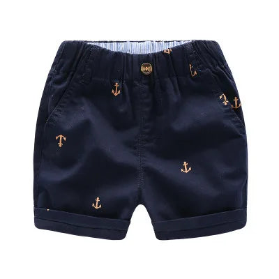 Children Shorts Toddler Kids Short Pant 2-9 Years Summer Cotton Anchor Boys Beach Shorts  Leisure Capris  Baby Clothing