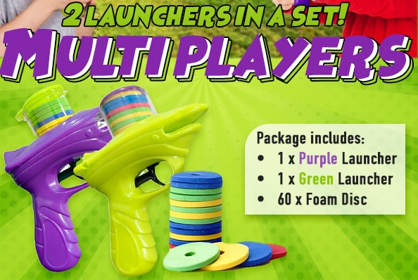 Fun Battle Flying Disc Gun Shooting Toy Set