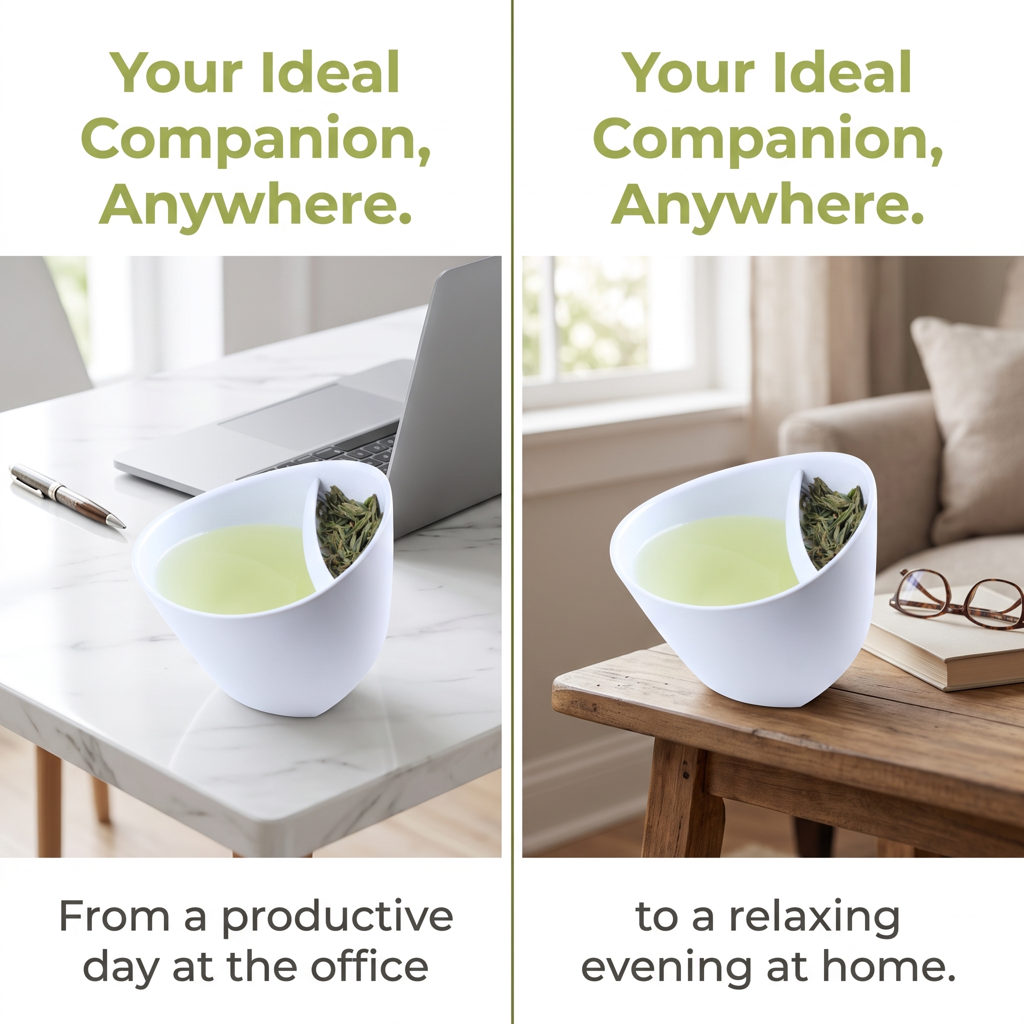 Cuptone Tilt Tea Cup, 2026 New Creative Tilting Teacup with Built-in Tea Strainer & Infuser, Smart One Piece Travel Cup for Loaded Tea