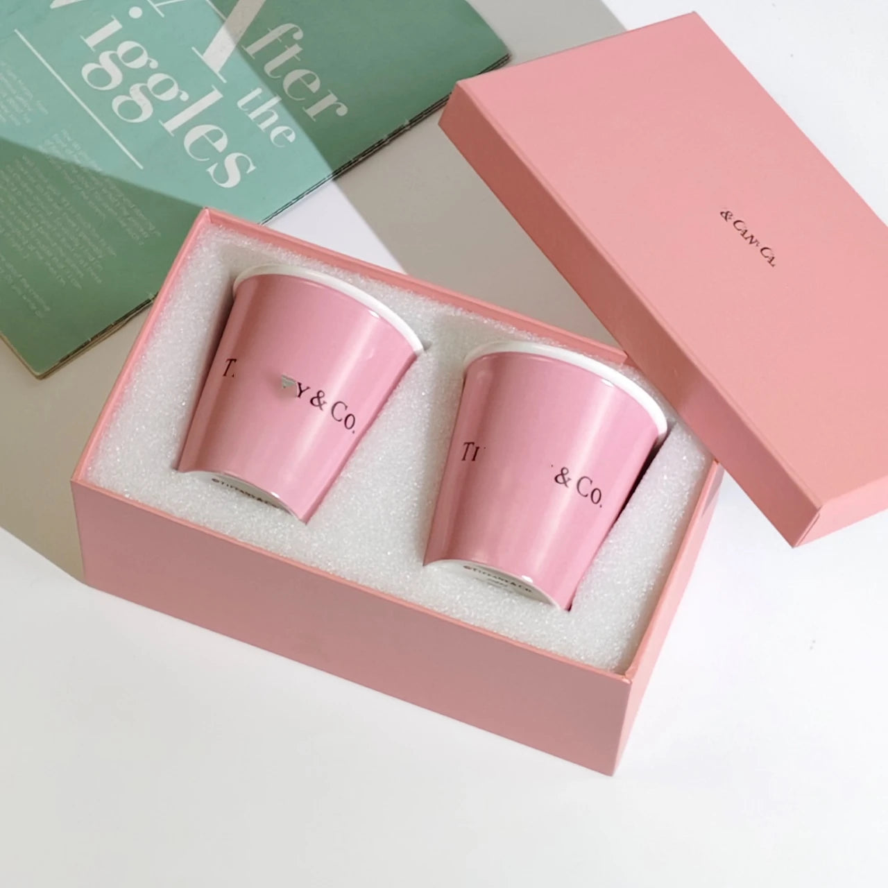 Porzellanbecher mit Schachtel und Tasche, Luxus, Hochzeits- und Geburtstagsgeschenk, Keramikbecher für Kaffee, Tee, Milch und Wasser für Zuhause, Familie und Freunde