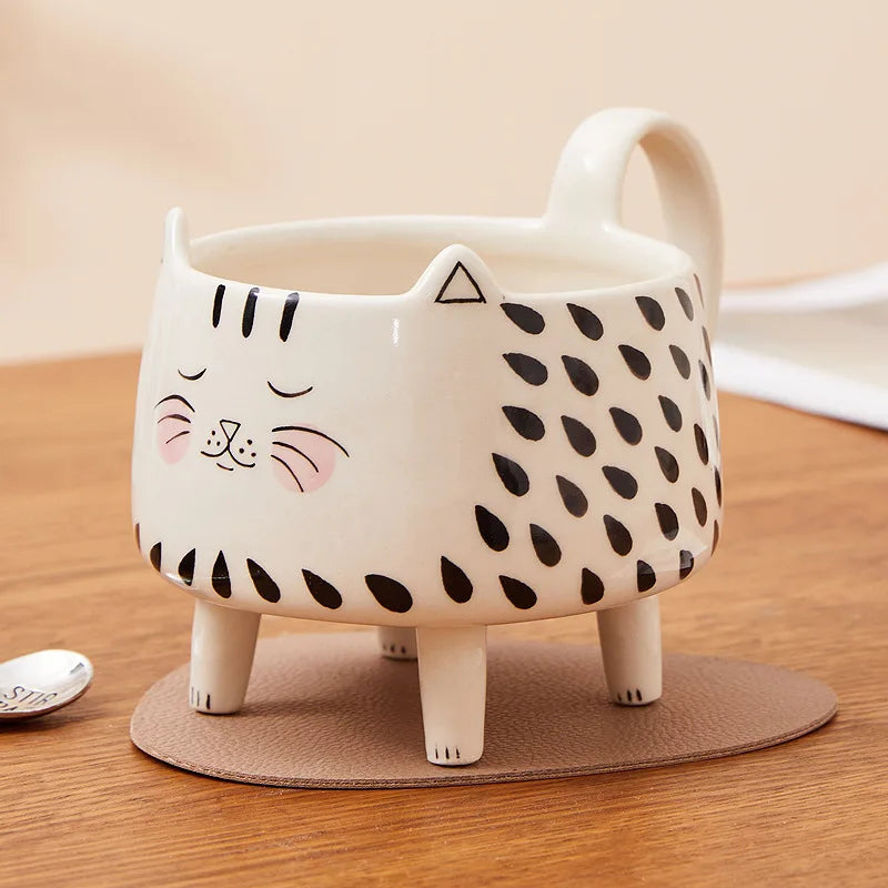 Cat Mug With 4 Legs Cat Cute Coffee Mug For Women Girls Cute Ceramic Meow Mugs Novel Coffee Mugs Funny