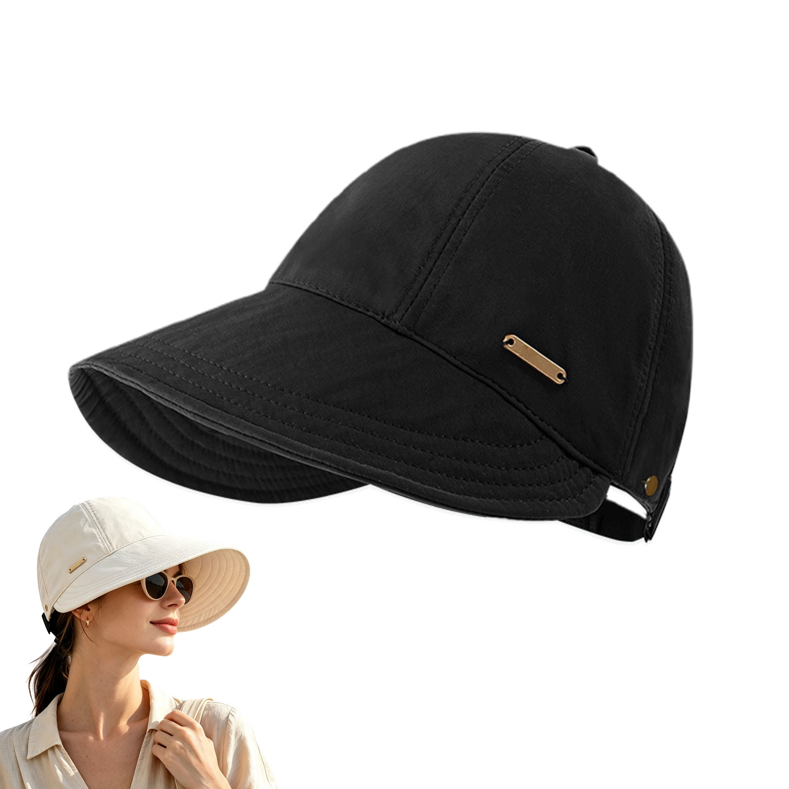 Wide Brim Sun Visors for Women, 2026 New Women's Wide Brim Sun Visor Hat, Large UV Protection Summer Beach Hat
