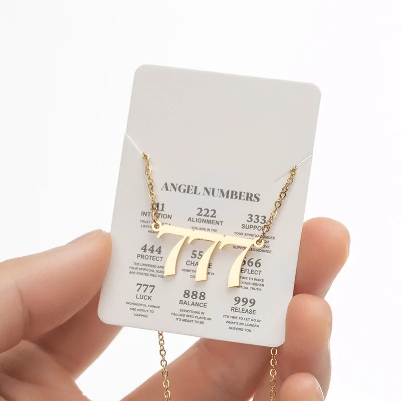 Stainless Steel Angel Number Lucky Numbers Necklaces 111 222 333 444 555 777 888 999 666 000 Pendant Necklace Charms Jewelry