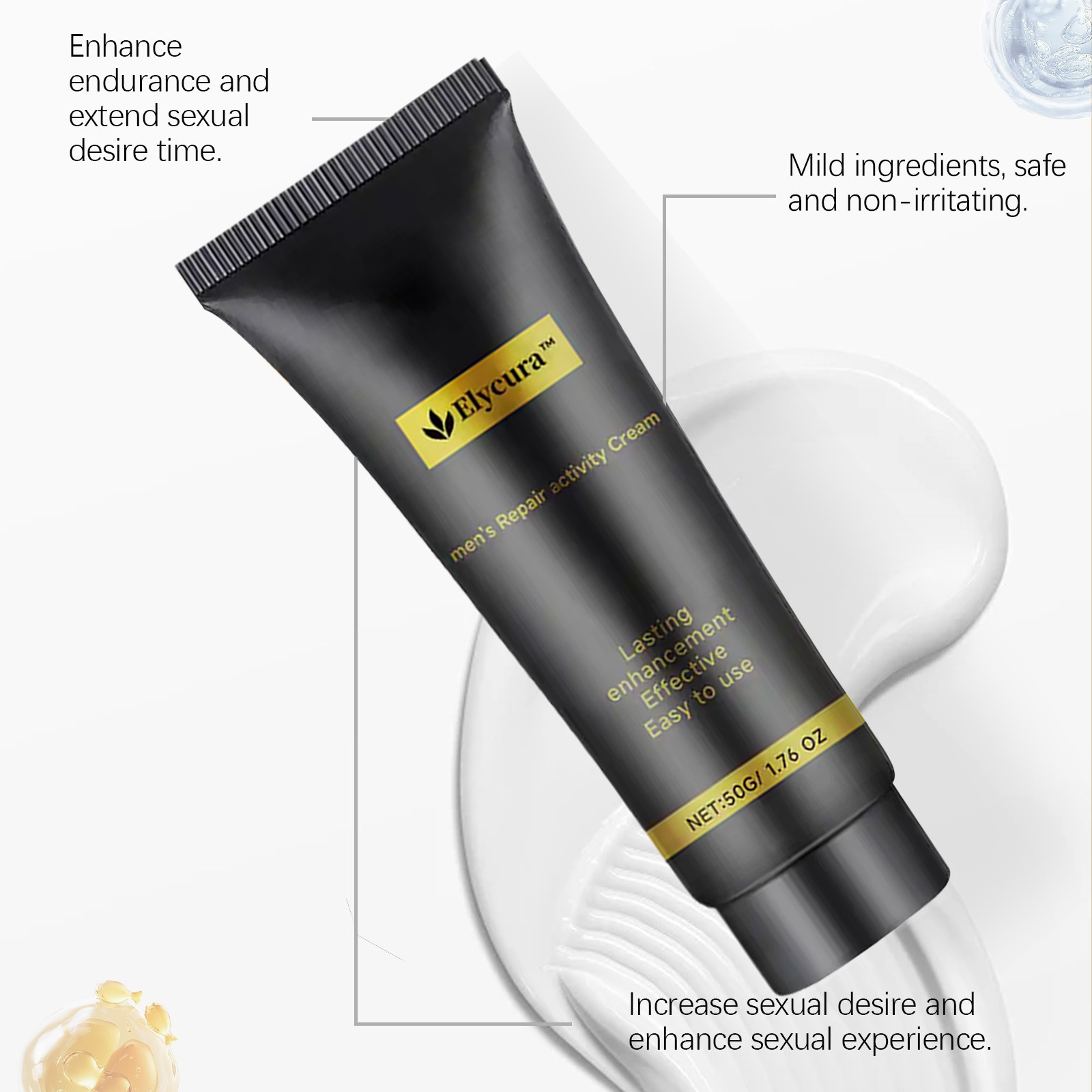 Elycura Mens Intimate Cream, Advanced Skin Body Butter for Men, Elycura Men's Repair Activity Cream, Restore Vitality, Regain Confidence