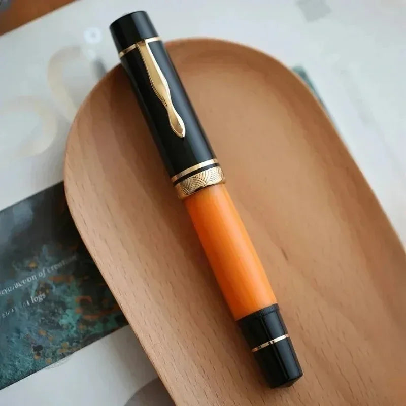 MAJOHN P139 Large Piston Fountain Pen No.6/8 EF/F/M Nib Retro Hard Rubber Ink Pen Luxury Office Stationery Business Writing Gift