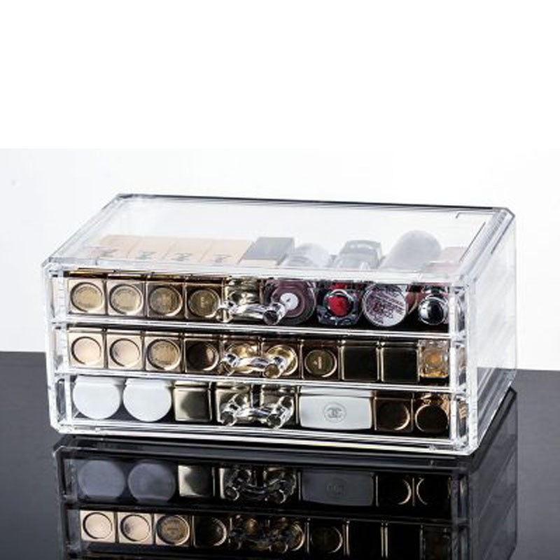 Makeup Organizer Cosmetics Storage Box Organizador Maquillaje Transparent Plastic Box Lipstick Jewelry Display Stand