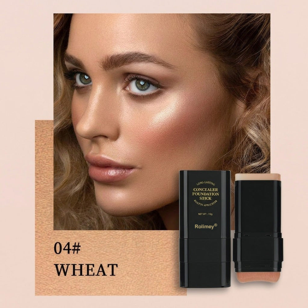 Dual-Ended Foundation & Concealer Stick with Built-in Brush