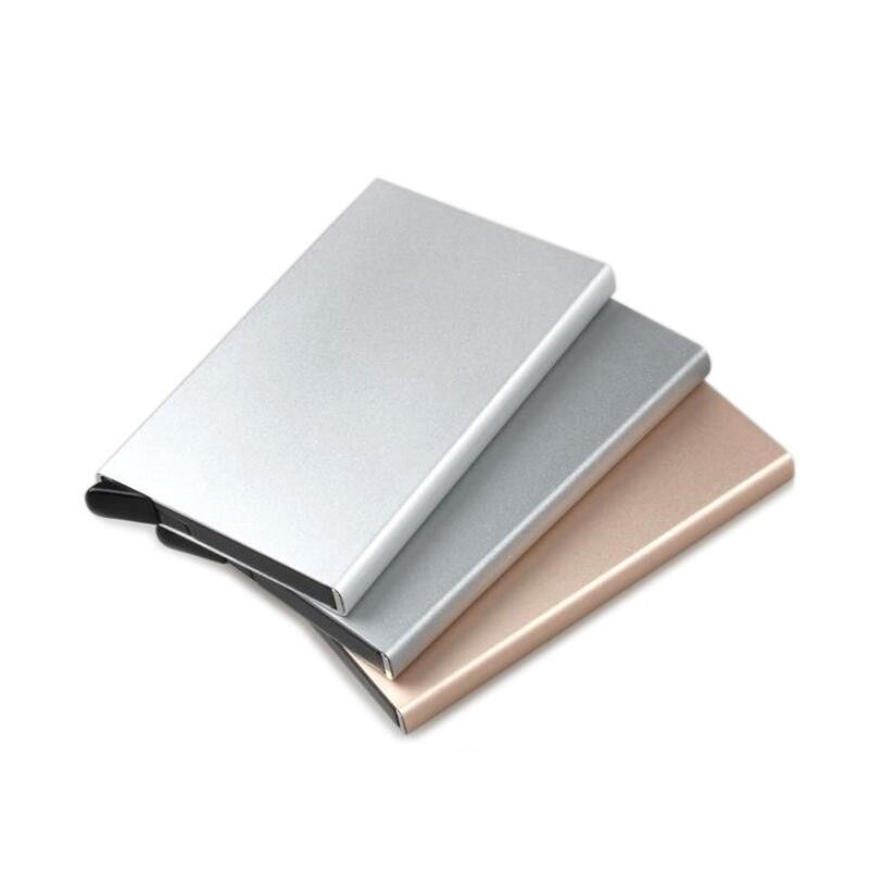 Credit Card Holder Minimalist Porte Carte Thin Aluminium Metal Wallets Pocket Case Bank Women Men Credit Card Box