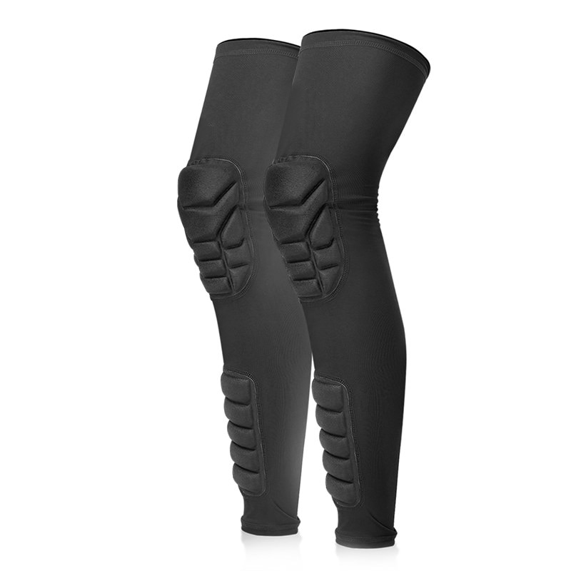 1 Pair Compression MTB Knee Pads Honeycomb Long Basketball Leg Sleeve Men Women Kids Sport Calf Knee Brace Soccer Gym Leggings