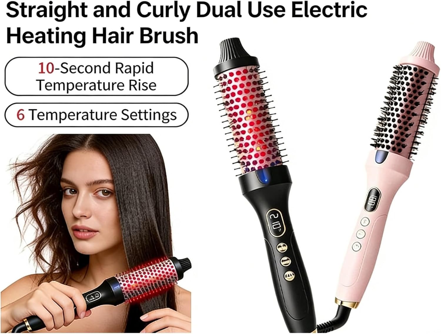 ♥️🪮 3-in-1 Ionic Hair Straightening Brush