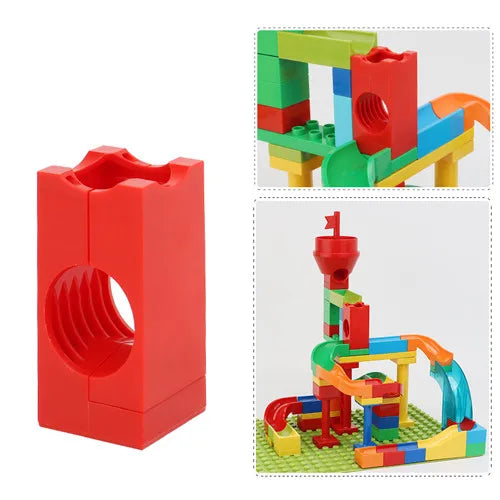 Marble Race Run Big Building Blocks Crazy Rolling Ball Compatible Slide Dinosaur Tunnel Animal Bricks Parts Accessory Kids Toys