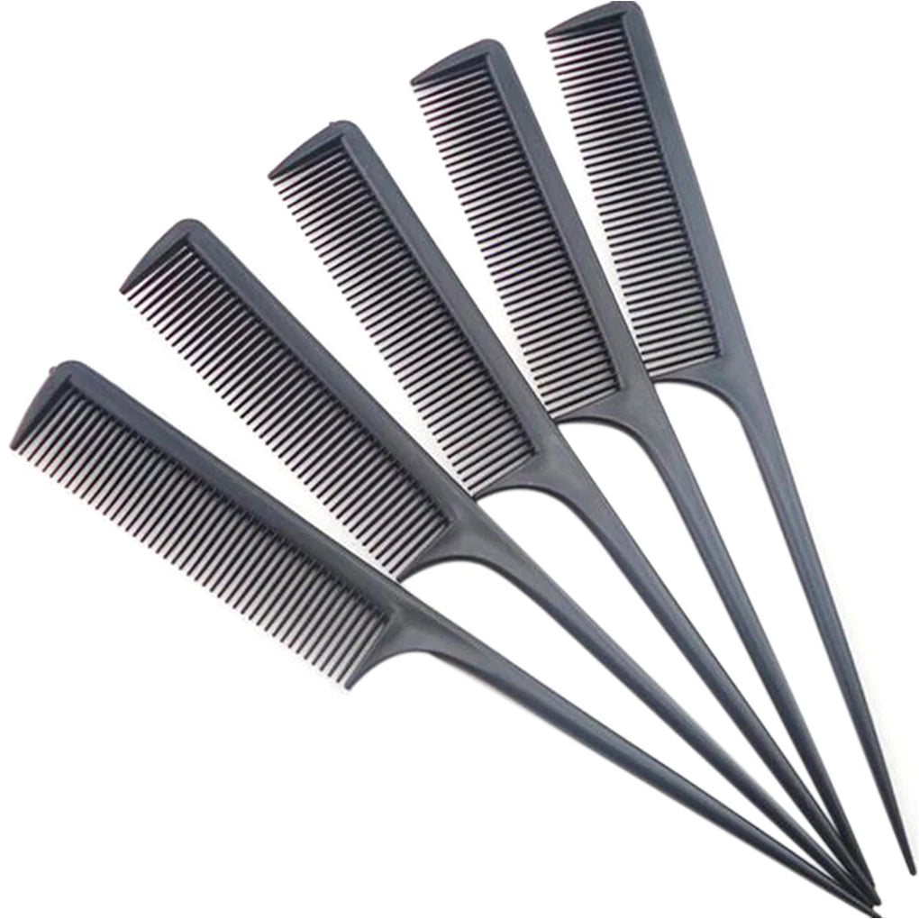 1PC/10PCS Portable Random Color Hair Comb Salon Brush Styling Hairdressing Tail Plastic Comb Set With Thin And Long Handle